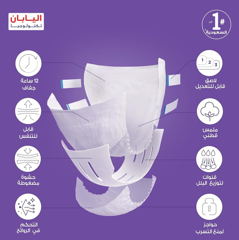 ليفري شريط حفاضات مضغوط للكبار من ليفري، مقاس كبير جدًا، قدرة امتصاص 8 أكواب، عبوة عادية، 9 قطع - Image 3